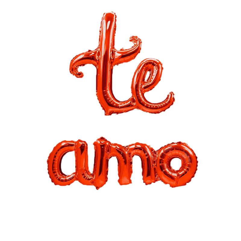 GLOBO METALICO TE AMO CURSIVO ROJO X1 UNI - 1