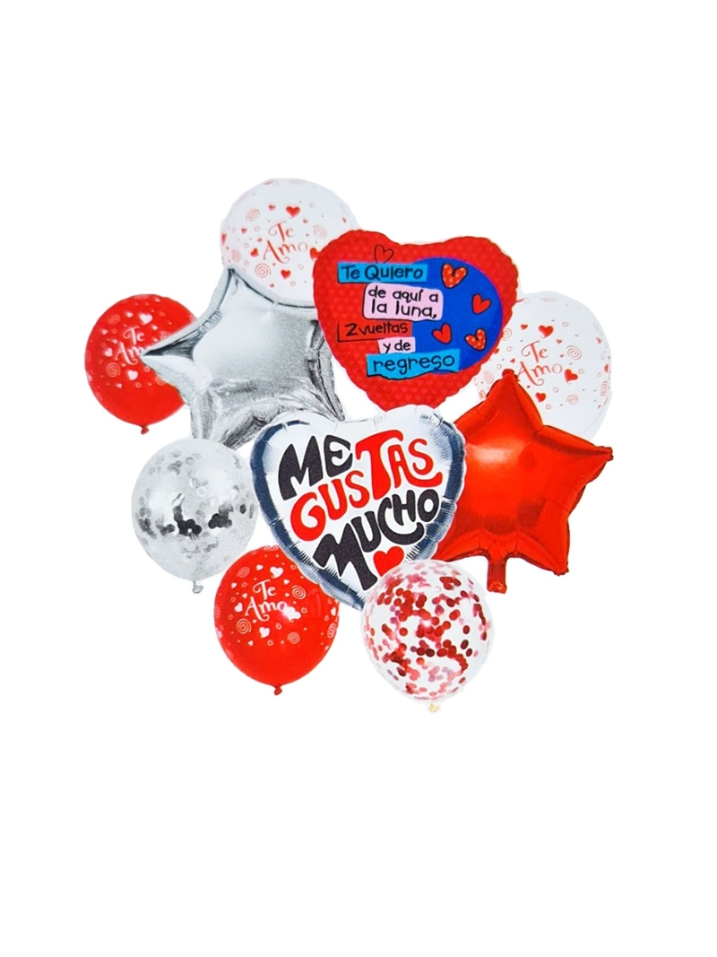 SET GLOBO METALICO ME GUSTAS MUCHO X1 SET - 1