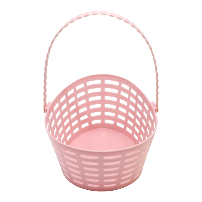 CANASTO PLASTICO HUEVITO 20.3X16.5X9.5CM PASTEL ROSADO X1UNI - 1