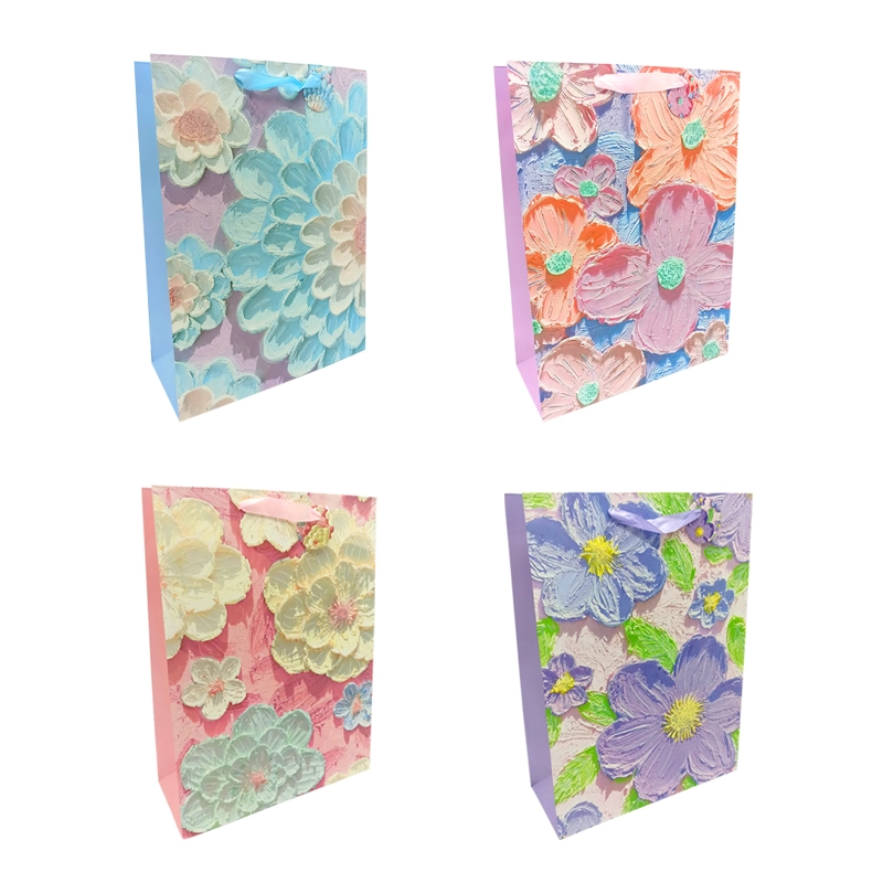 BOLSA DE REGALO FLOREADO PASTEL 30X40 X12 UNI - 1