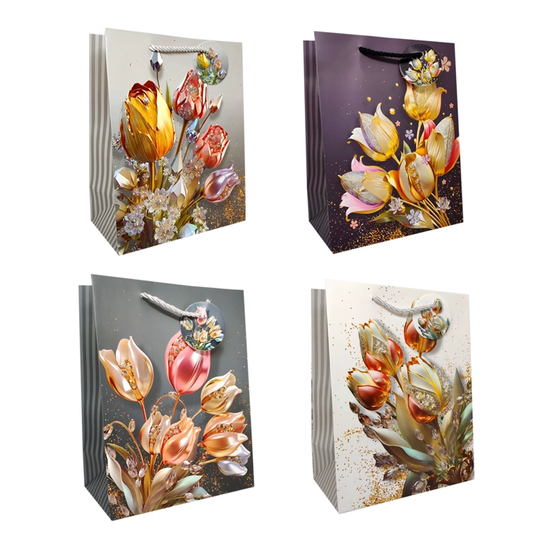 BOLSA DE REGALO FLOREADO TULIPS 26X32 X1UNI - 1