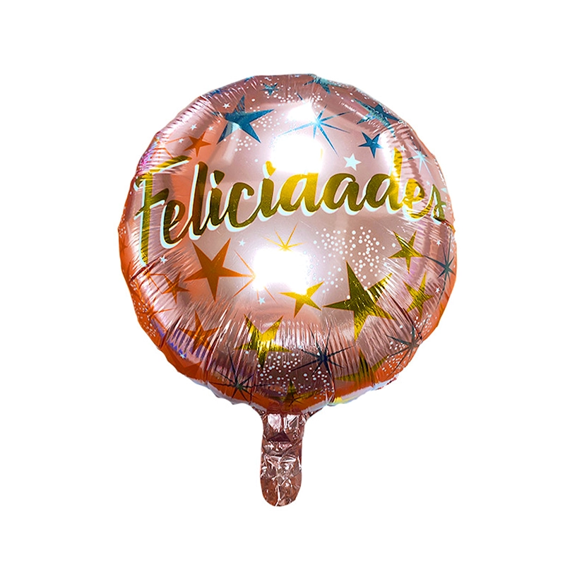 GLOBO METALICO 18 FELICIDADES ROSADO X50 UNI - 1