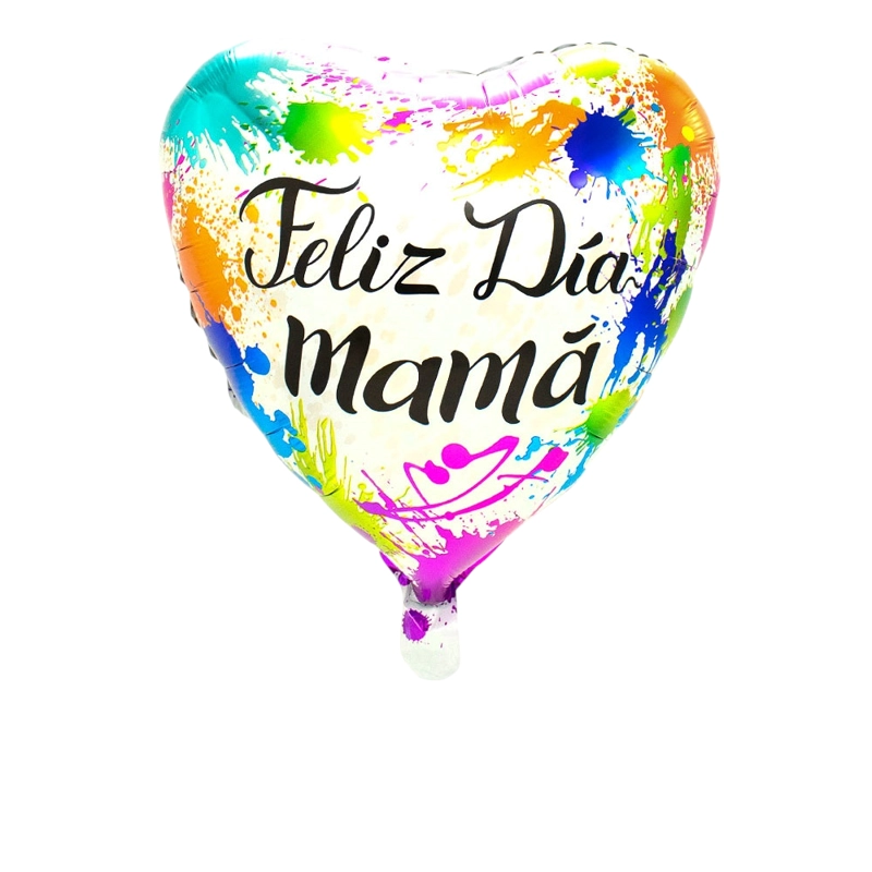 GLOBO METALICO 18 FELIZ DIA MAMA MANCHAS X1 UNI - 1