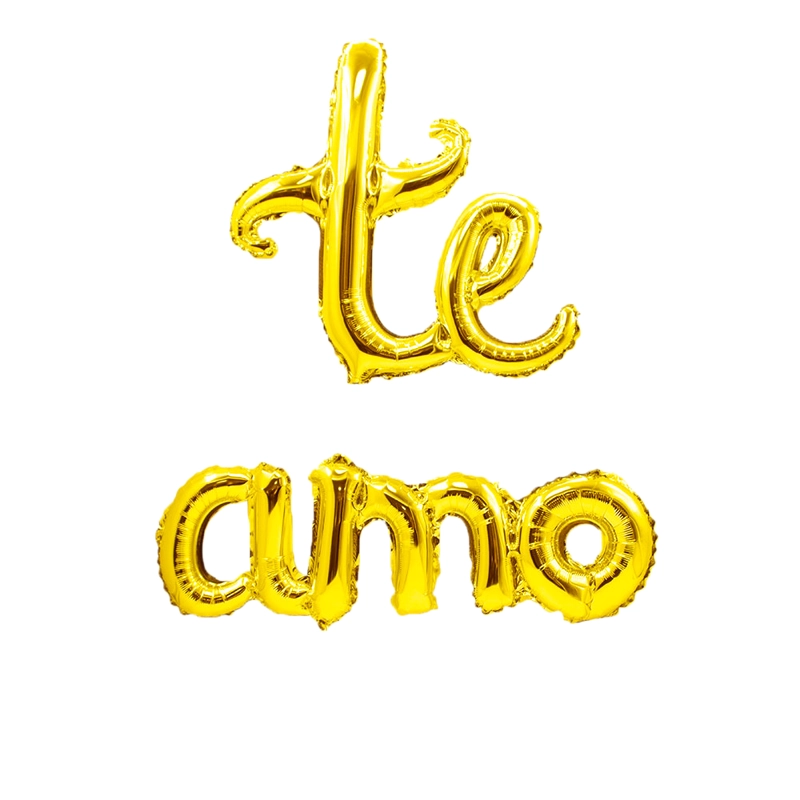 GLOBO METALICO TE AMO CURSIVO DORADO X1 UNI - 1
