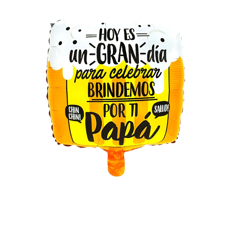 GLOBO METALICO 18 BRINDAMOS PAPA X1 UNI - 1