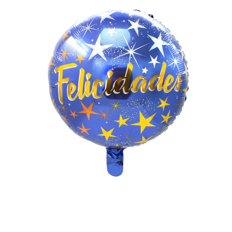 GLOBO METALICO 18 FELICIDADES AZUL X50 UNI - 1