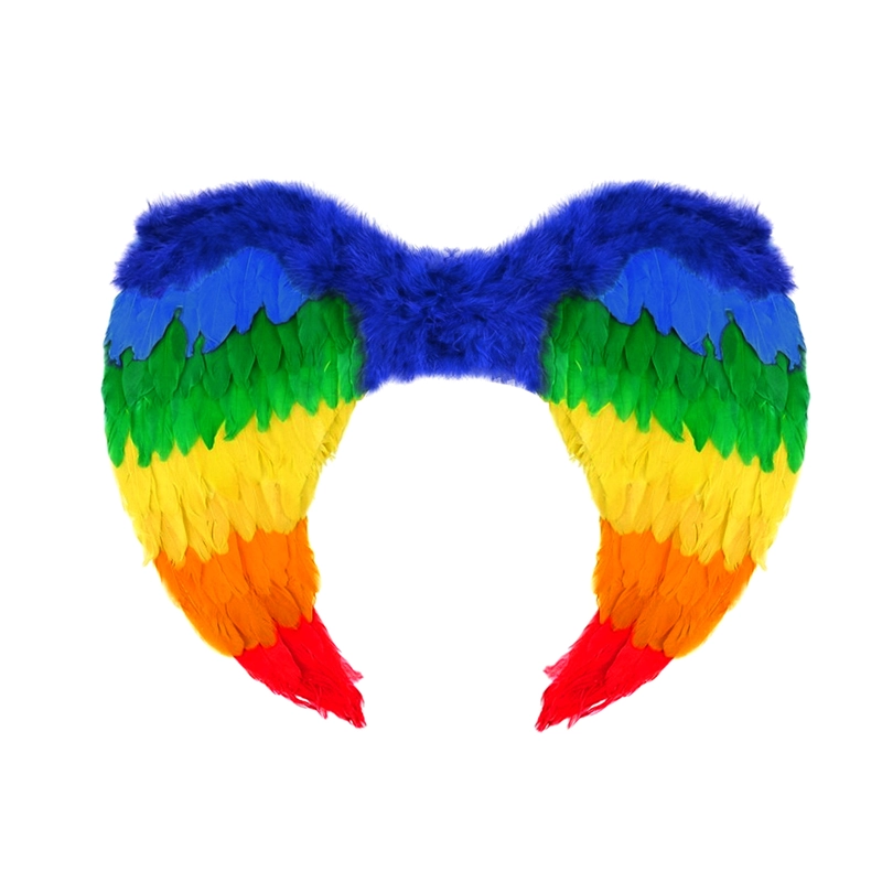 ALAS ANGEL PLUMA ARCOIRIS 60X45CM X1UNI - 1