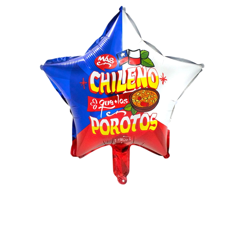 GLOBO METALICO 18 ESTRELLA GUACHACA POROTOS X1 UNI - 1