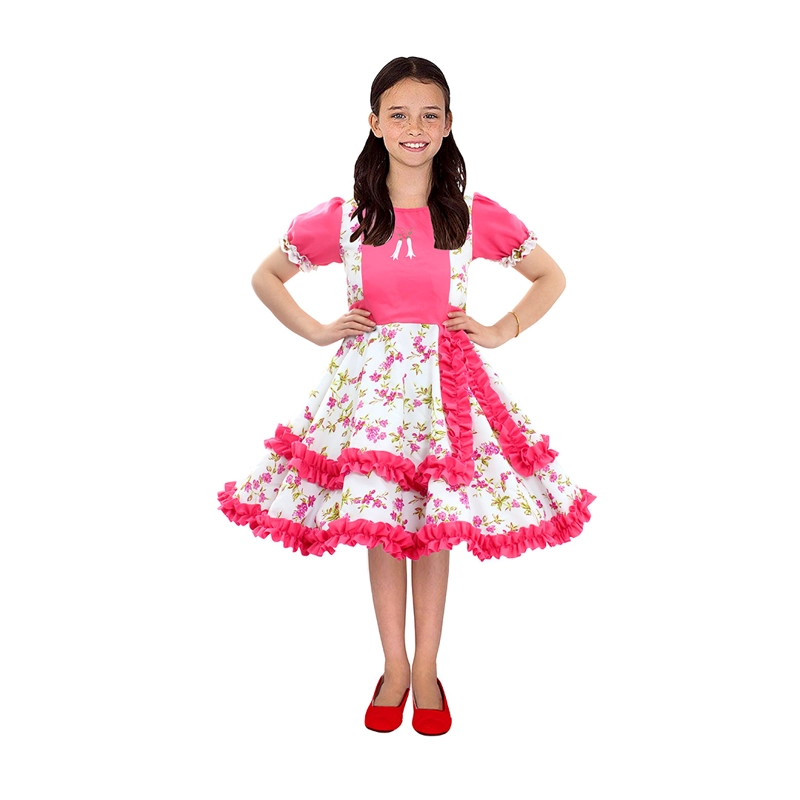 VESTIDO HUASA CHINITA FLOREADO FUCISA/BLANCO 5-6 - 1