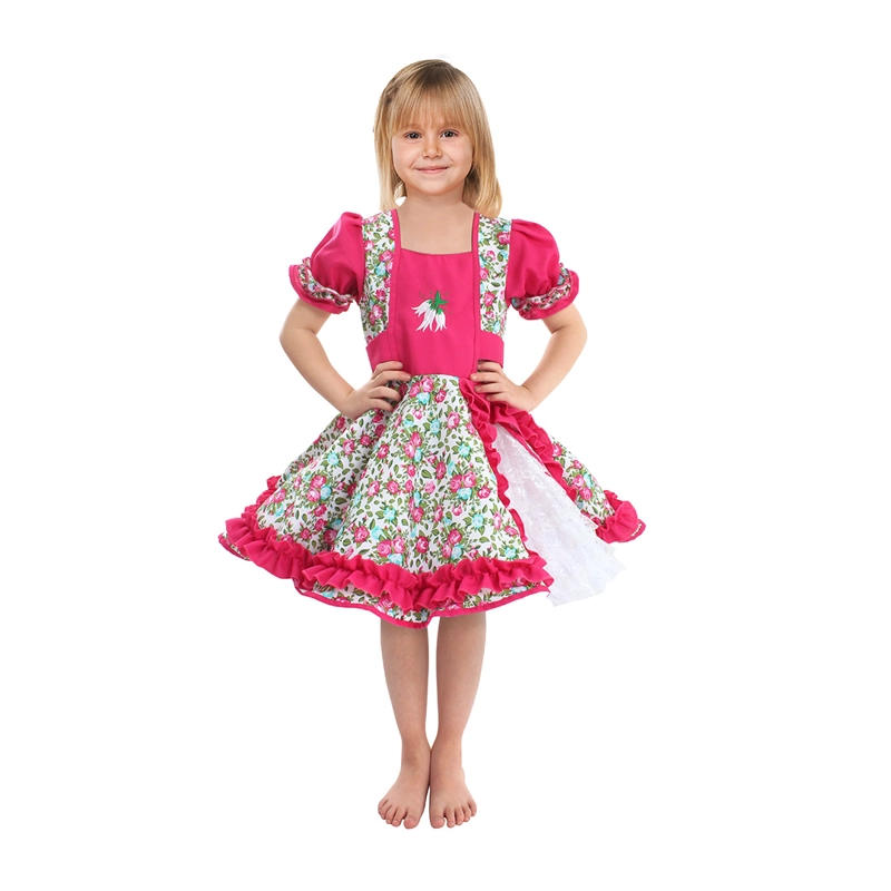 VESTIDO HUASA CHINITA FLOREADO FUCSIA 10-12 - 1