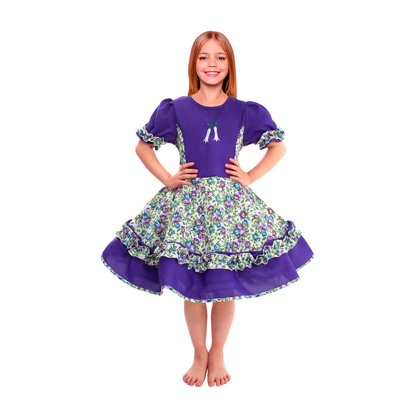 VESTIDO HUASA CHINITA FLOREADO LILA 10-12 - 1