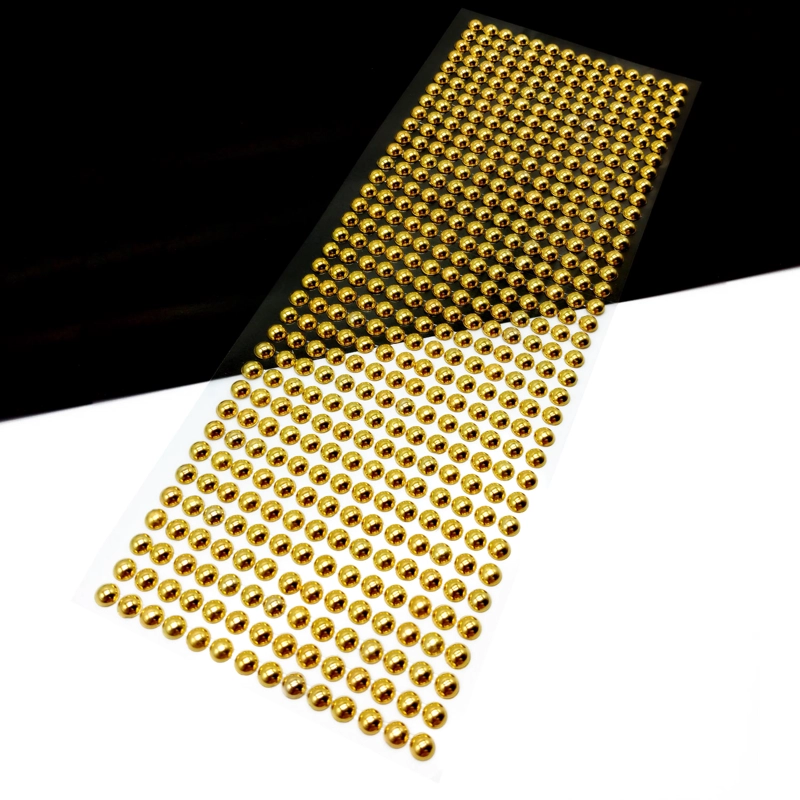 ADHESIVO PERLA 6MM 504PCS DORADO X1UNI - 1