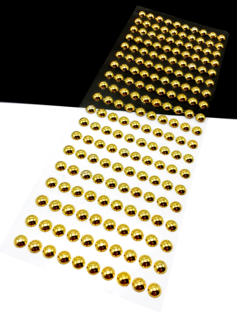 ADHESIVO PERLA 8MM 190PCS DORADO X1UNI - 1