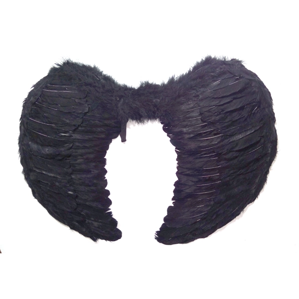 ALAS ANGEL PLUMA NEGRO 80X60 CM X1 UNI - 1