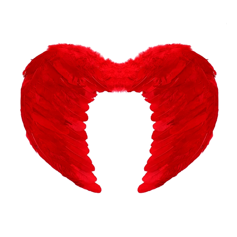 ALAS ANGEL PLUMA ROJO 60X45 CMS X1 UNI - 1