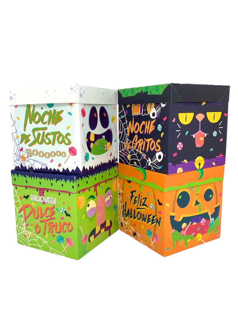 CAJA PLEGABLE HALLOWEEN GRANDE 22X22 CM X12 UNI - 1