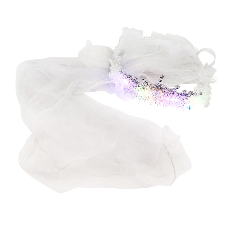 CINTILLO CORONA PUNTAS LED VELO BLANCO X1UNI - 1