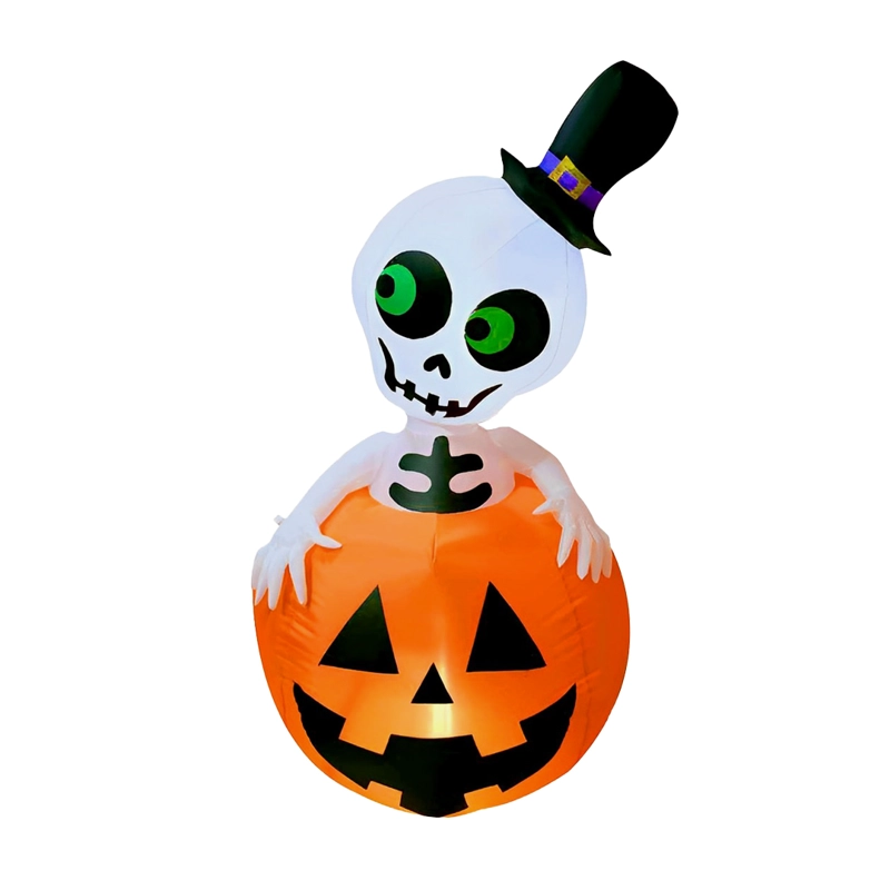 DECO CALABAZA ESQUELETO INFLABLE LED 150CM - 1