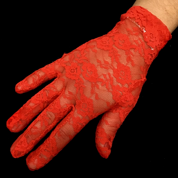 GUANTE ENCAJE 21 CM ROJO X1 UNI - 1