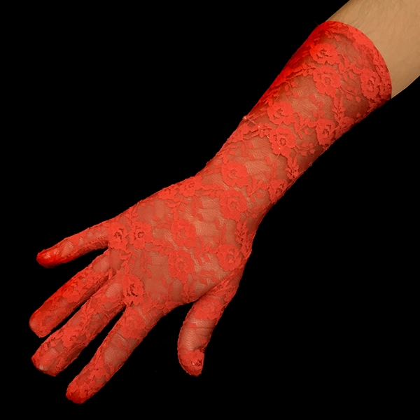GUANTE ENCAJE 34 CM ROJO X1 UNI - 1