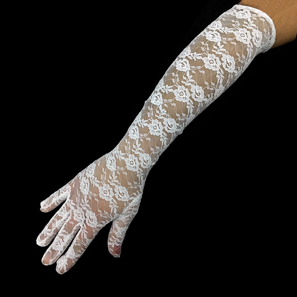 GUANTE ENCAJE 45 CM BLANCO X1 UNI - 1