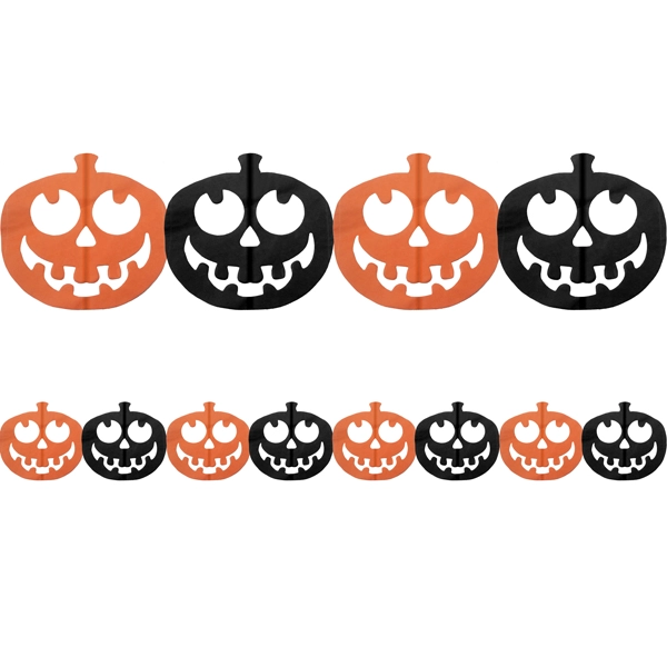 GUIRNALDA HALLOWEEN CALABAZA MEDIANA 20CM X 2MT X1 UNI - 1