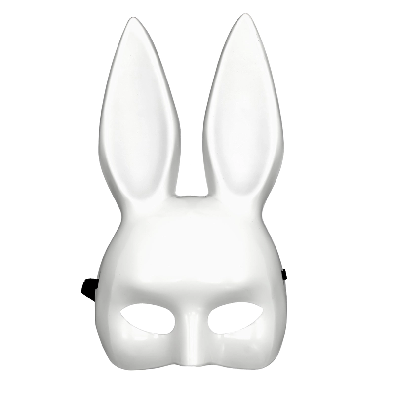 MASCARA PLASTICA CONEJO BLANCO X1UNI - 1