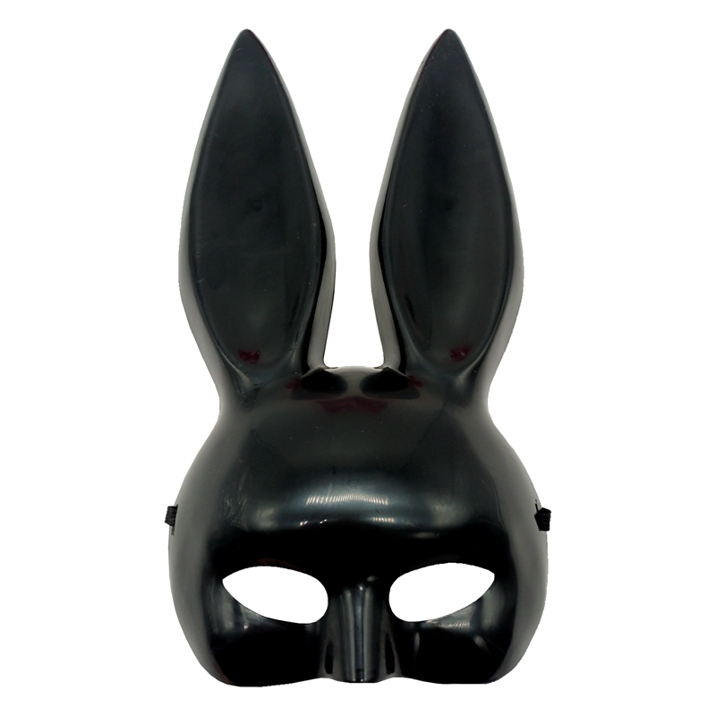 MASCARA PLASTICA CONEJO NEGRO X1UNI - 1