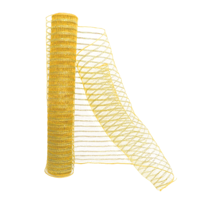 ROLLO 53CMX9M MALLA BOUQUET PP AMARILLO/DORADO X1UNI - 1