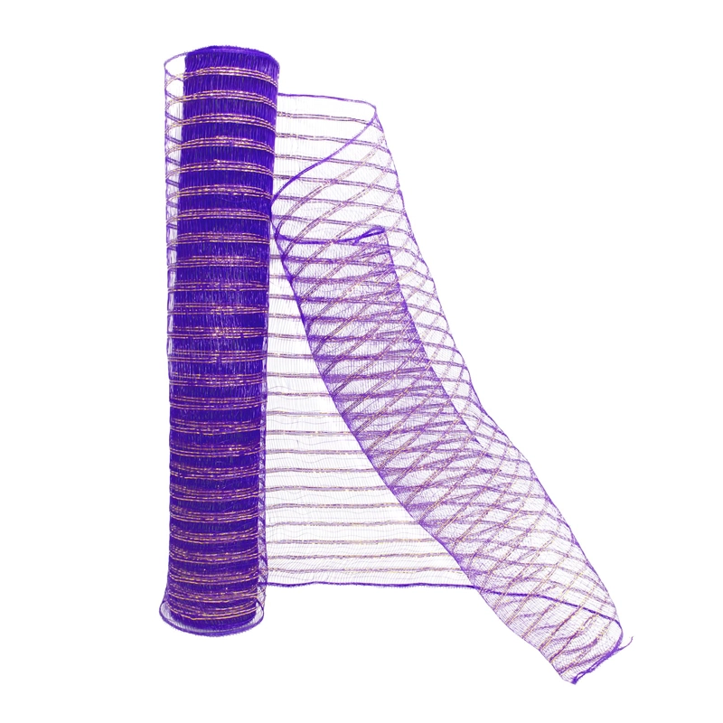 ROLLO 53CMX9M MALLA BOUQUET PP MORADO/DORADO X1UNI - 1