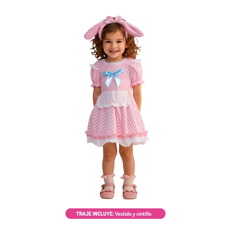 TRAJE CONEJITO ROSADO 7-9 - 1