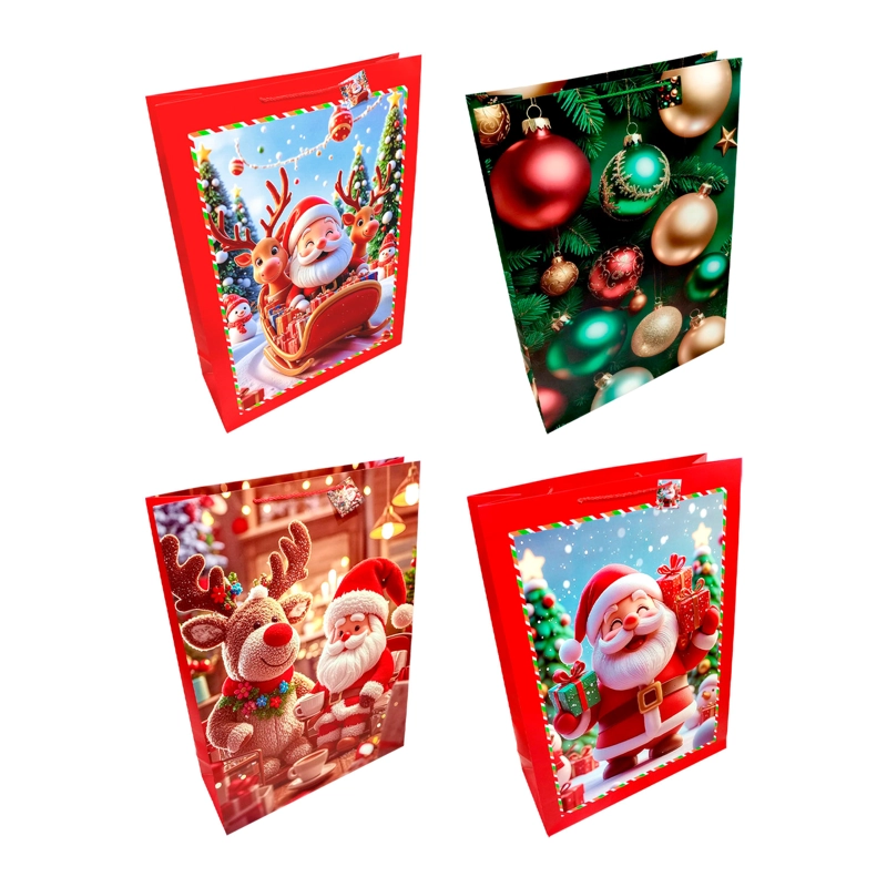 BOLSA DE REGALO DISEÑOS NAVIDAD XL 43X14X55 X12UNI - 1