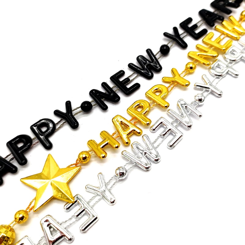 COLLAR BEADS FELIZ AÑO NUEVO 3PCS X1UNI - 1