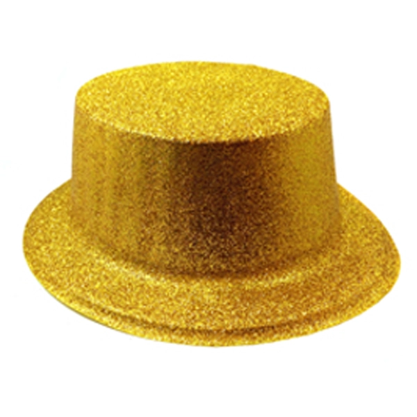 GORRO CHAPLIN CUADRADO ESCARCHA LISO DORADO X12 UNI - 1