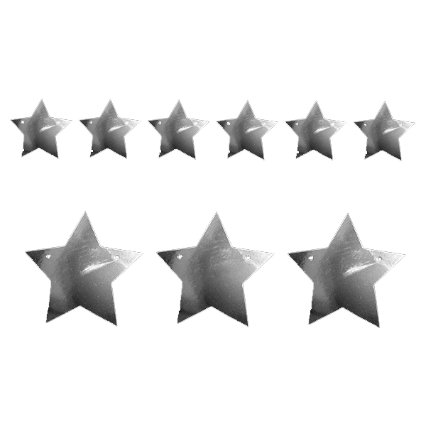 GUIRNALDA ESTRELLA 3M PLATA METALICO X 1 UNI - 1