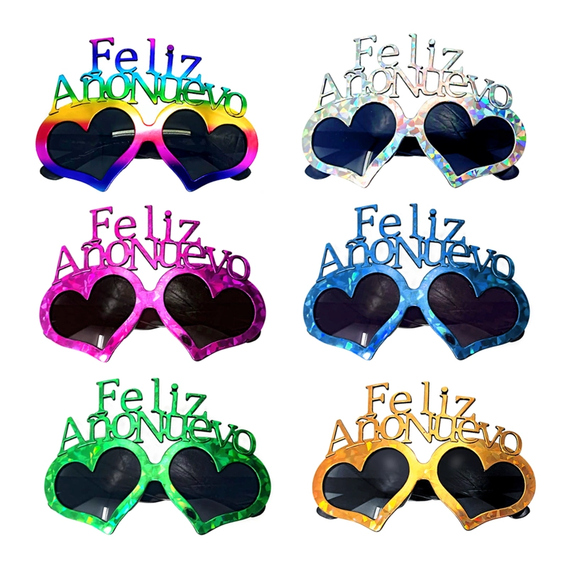LENTE FELIZ ANO NUEVO HEARTS X12 UNI - 1