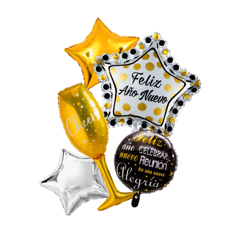 SET 5 GLOBO FELIZ ANO NUEVO X1 UNI - 1
