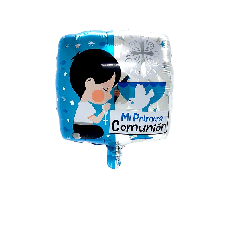 GLOBO METALICO 18 MI PRIMERA COMUNION CELESTE X1 UNI - 1
