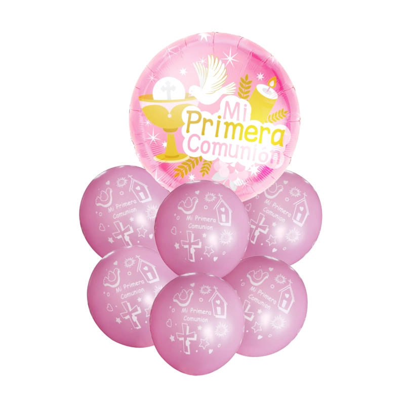 SET 7 GLOBO PRIMERA COMUNION NENA X1 UNI - 1