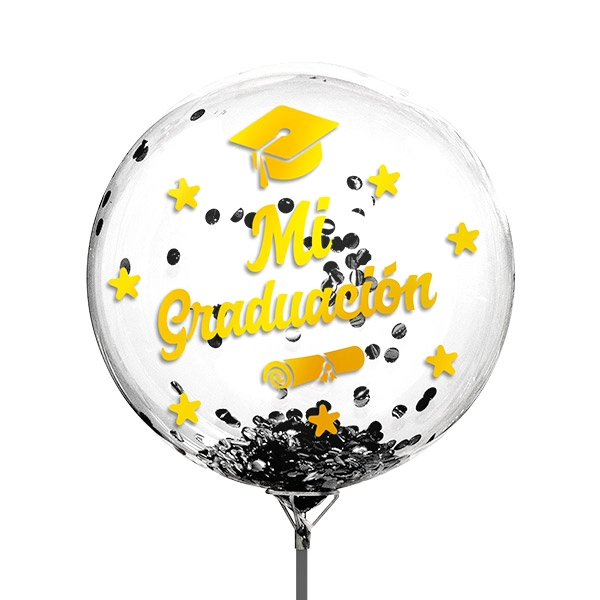 GLOBO BURBUJA CONFETTI MI GRADUACION X1 UNI - 1