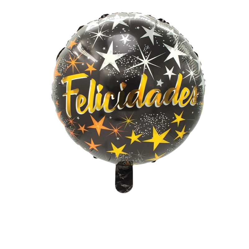 GLOBO METALICO 18 FELICIDADES NEGRO X50 UNI - 1