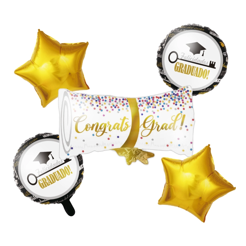 SET 5 GLOBO GRADUACION DIPLOMA X1 UNI - 1
