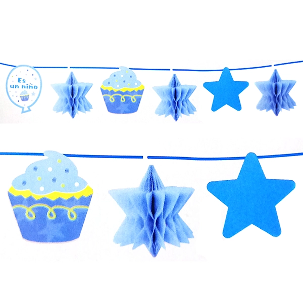 GUIRNALDA BABY SHOWER CUPCAKE/ESTRELLA CELESTE X1 UNI - 1
