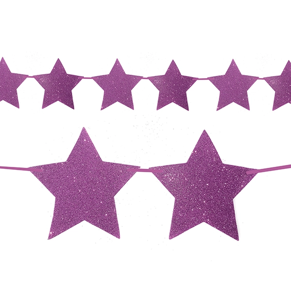 GUIRNALDA ESTRELLA ROSADA 15 PCS X1 UNI - 1
