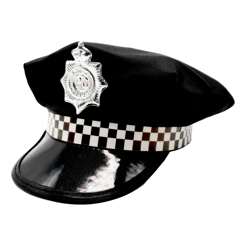 SOMBRERO ADULTO POLICIA NEGRO X1UNI - 1