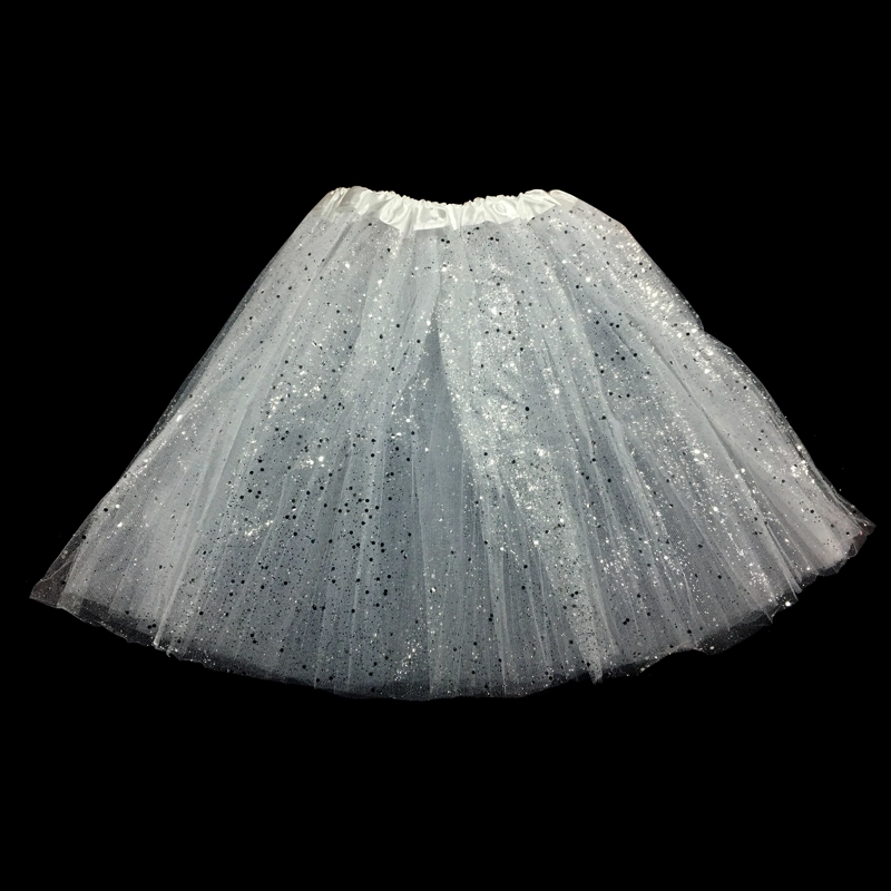 FALDA BALLERINA ADULTO ESCARCHA BLANCO 40CM X1 UNI - 1