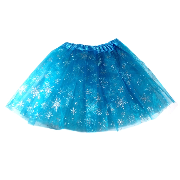 FALDA BALLERINA ESCARCHA CELE/BLAN SNOW FLAKE 30 CM X1 UNI - 1