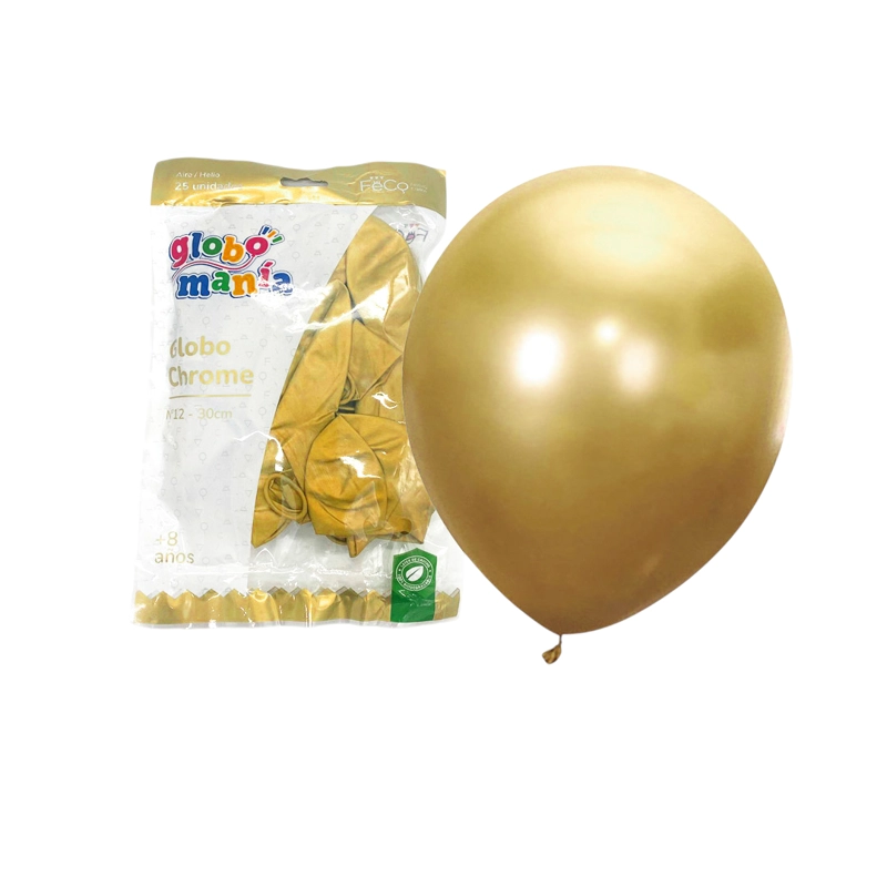 GLOBO 12 CHROME DORADO X25 UNID - 1
