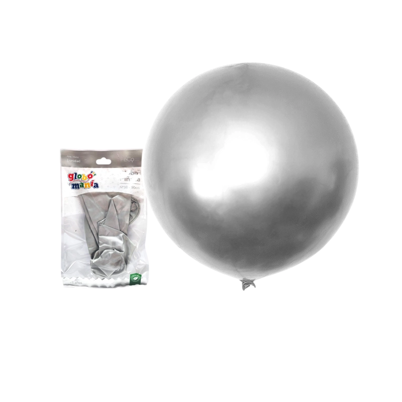 GLOBO PINATA R36 CHROME PLATEADO X1 UNI - 1