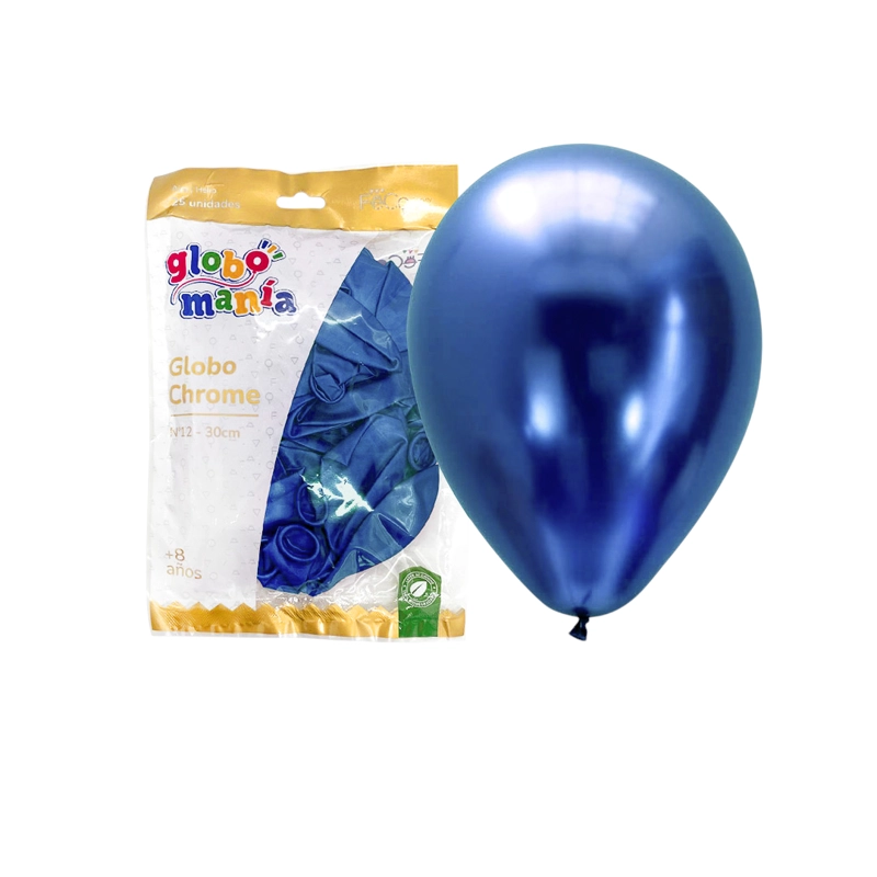 GLOBO 12 CHROME AZUL X25 UNID - 1